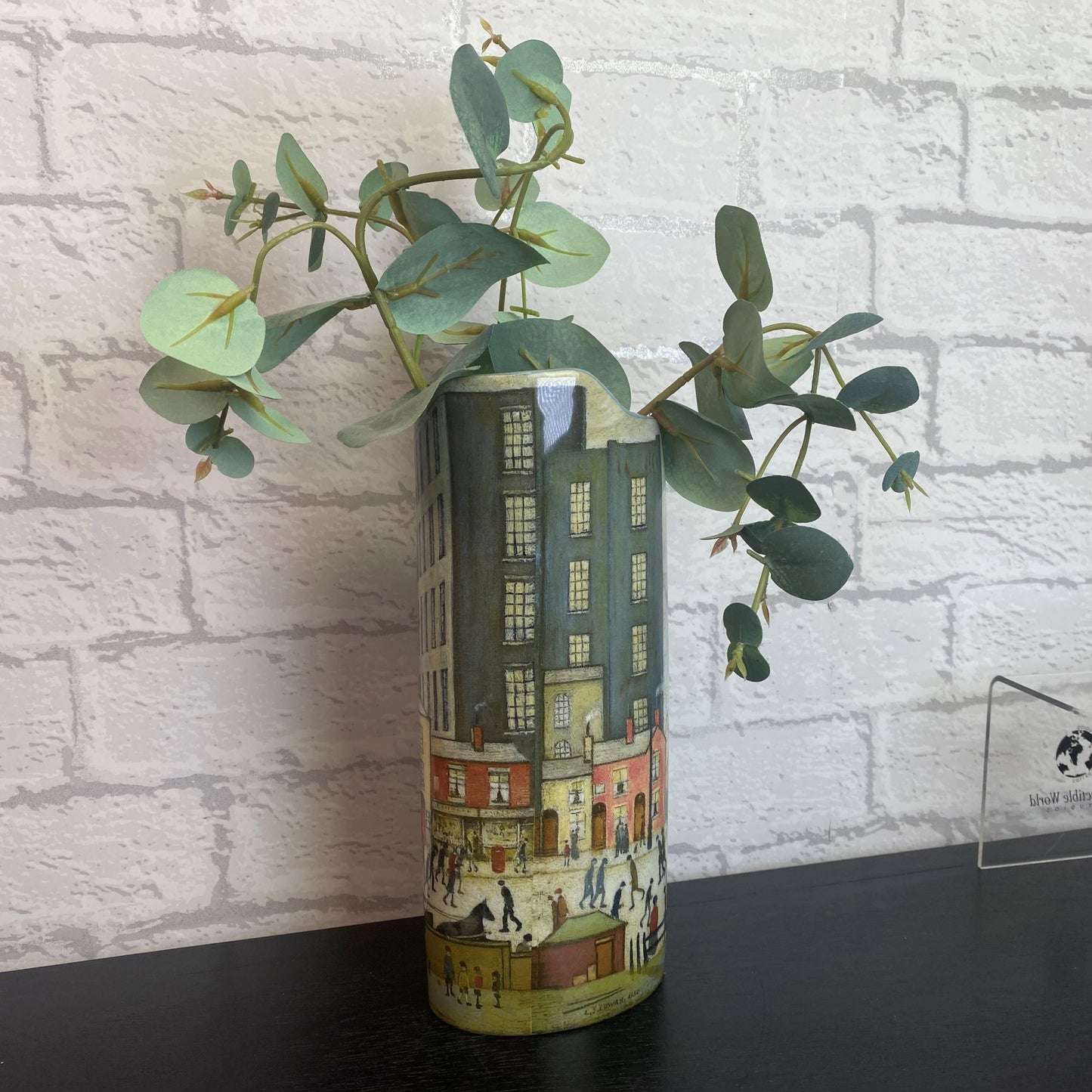 L S Lowry Coming from the Mill Large Art Vase