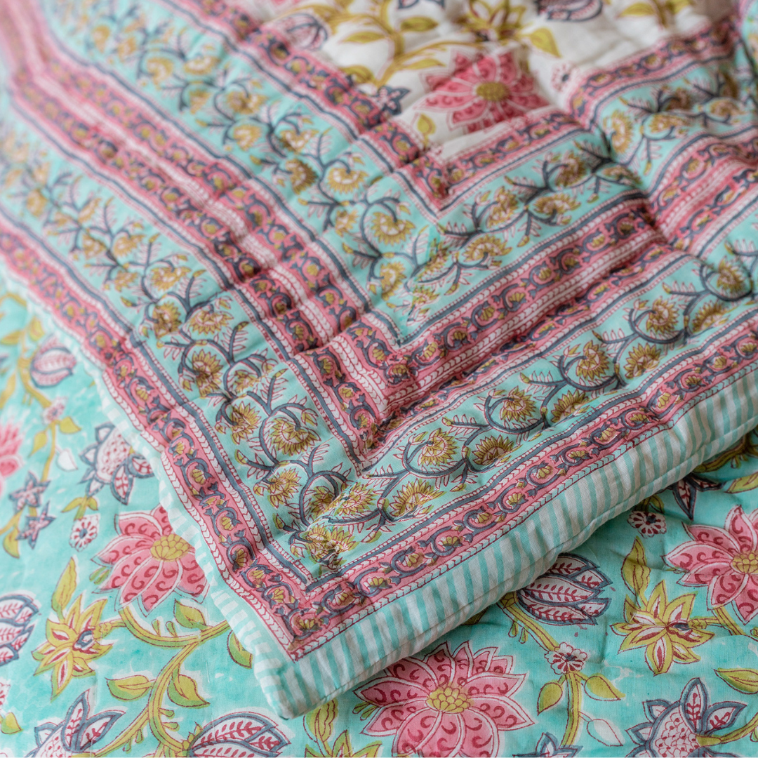 Keya Blockprint Reversible Quilt