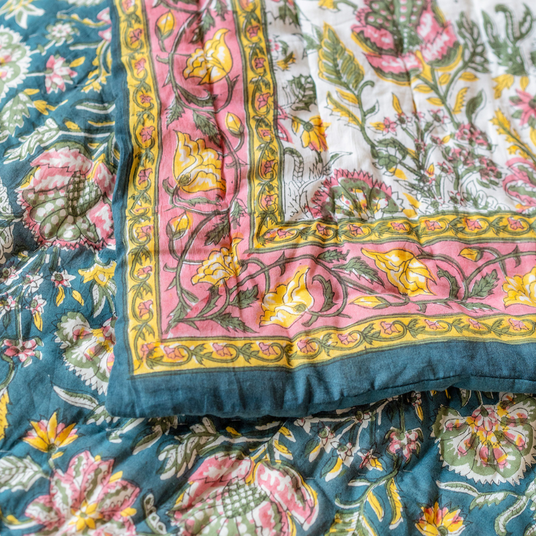 Malli Blockprint Reversible Quilt