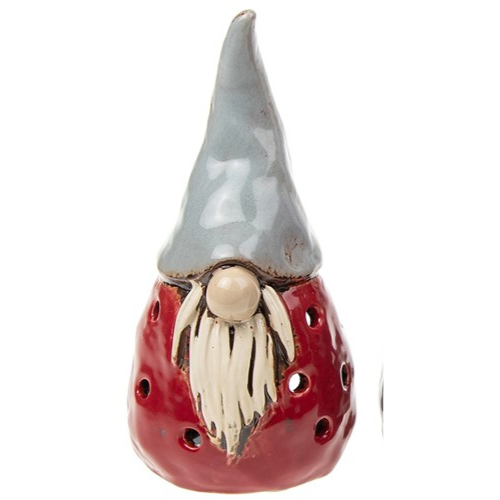 Village Pottery Gonk Tealight Holder Red and Grey