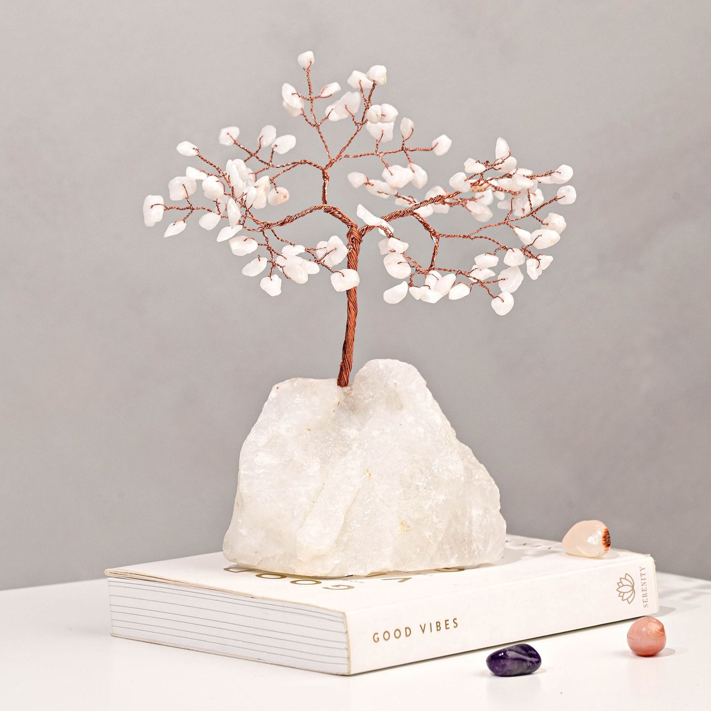Gemstone Tree White Jade Medium