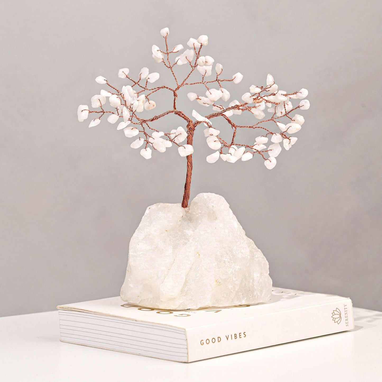 Gemstone Tree White Jade Medium