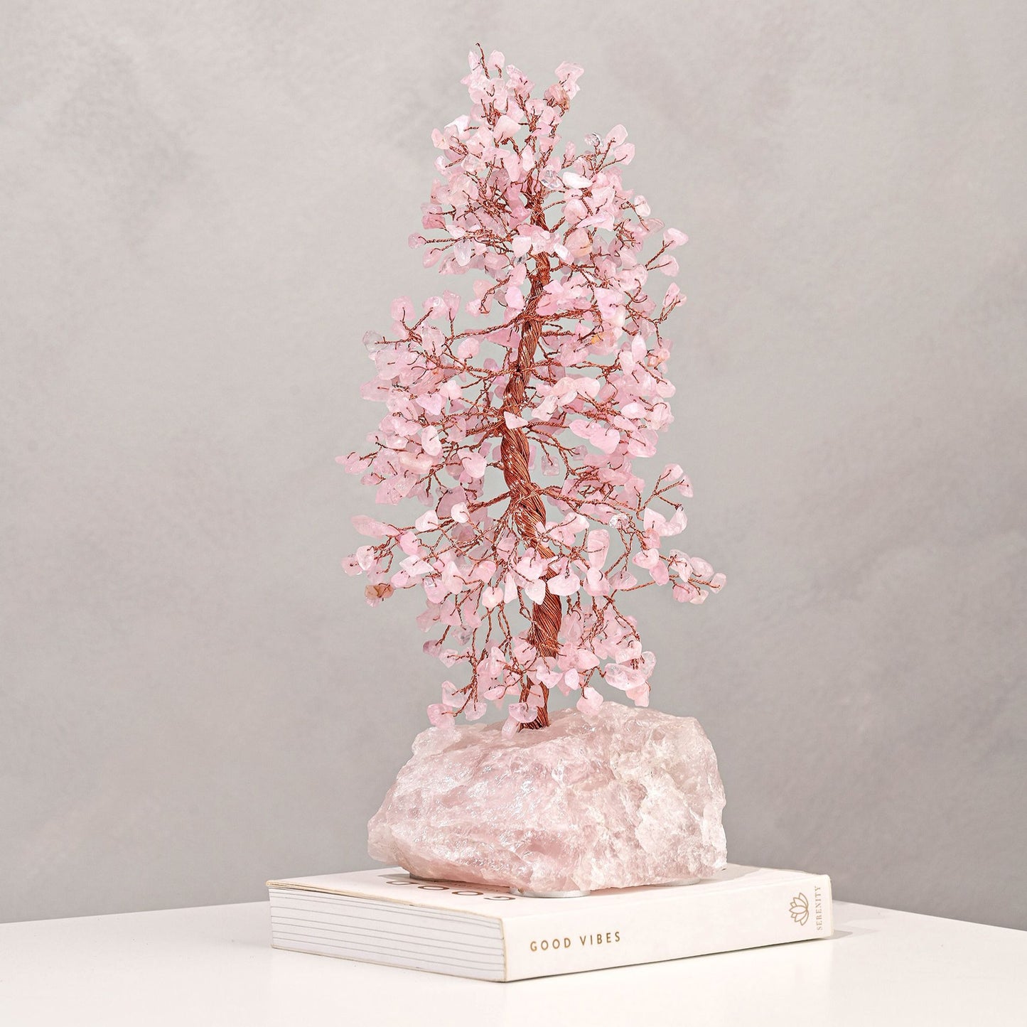 Gemstone Tree Rose Quartz Love Large