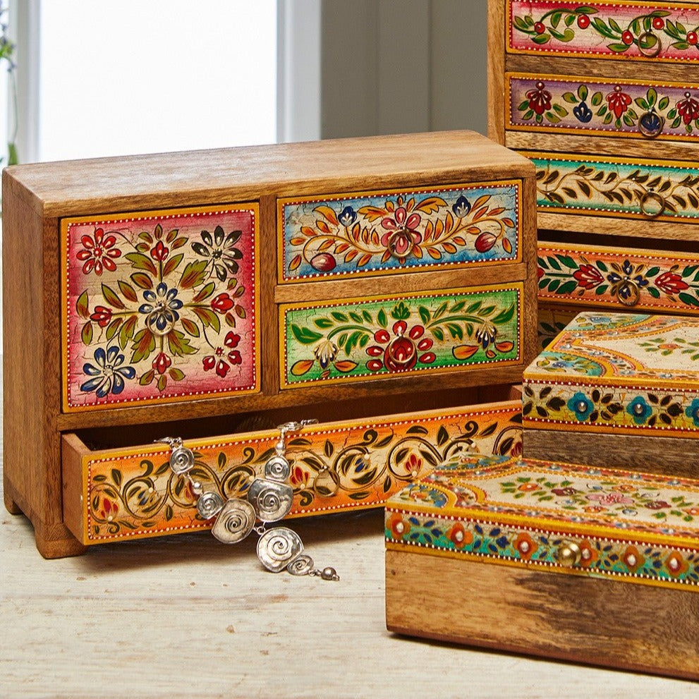 Zaha Handpainted 4 Drawer Chest