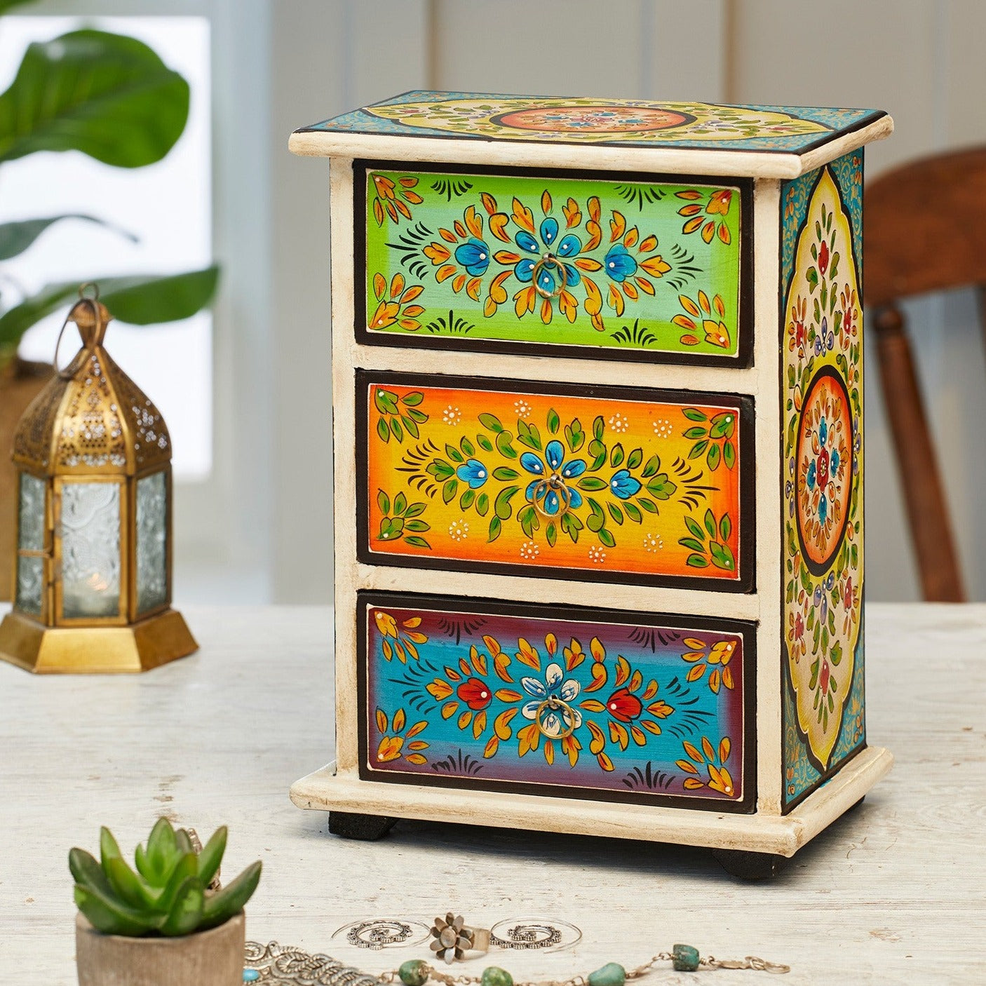 Manya Handpainted 3 Drawer Chest