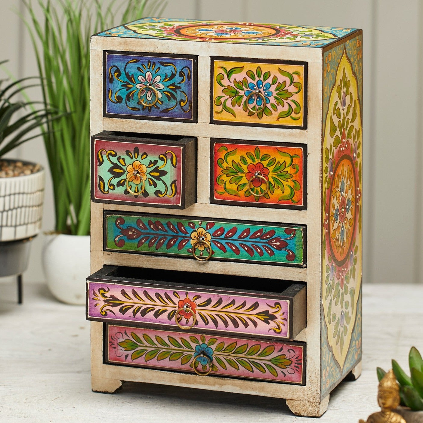 Manyan Handpainted 7 Drawer Chest