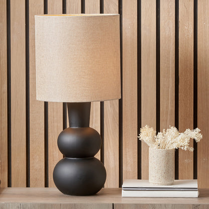 Greta Natural and Cream Textured Ceramic LED Tablelamp – forsyths-online