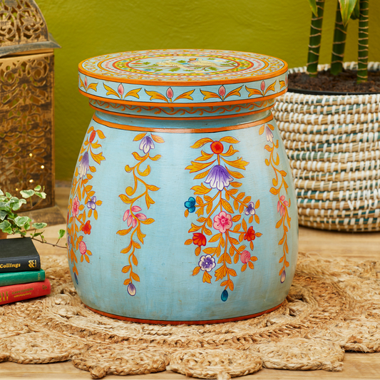 Jayal Hand Painted Round Side Table