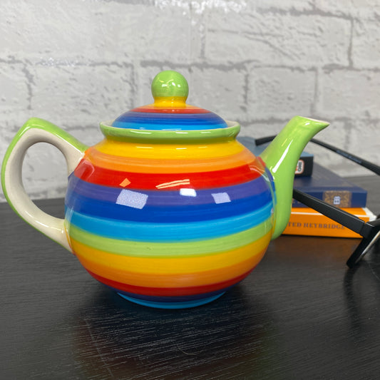Handpainted Rainbow Ceramic Small Teapot
