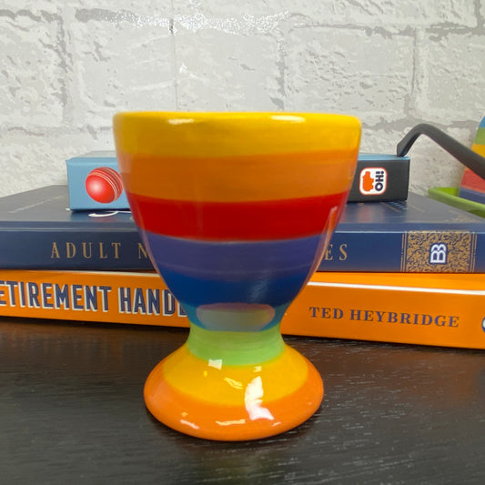 Handpainted Rainbow Ceramic Egg Cup