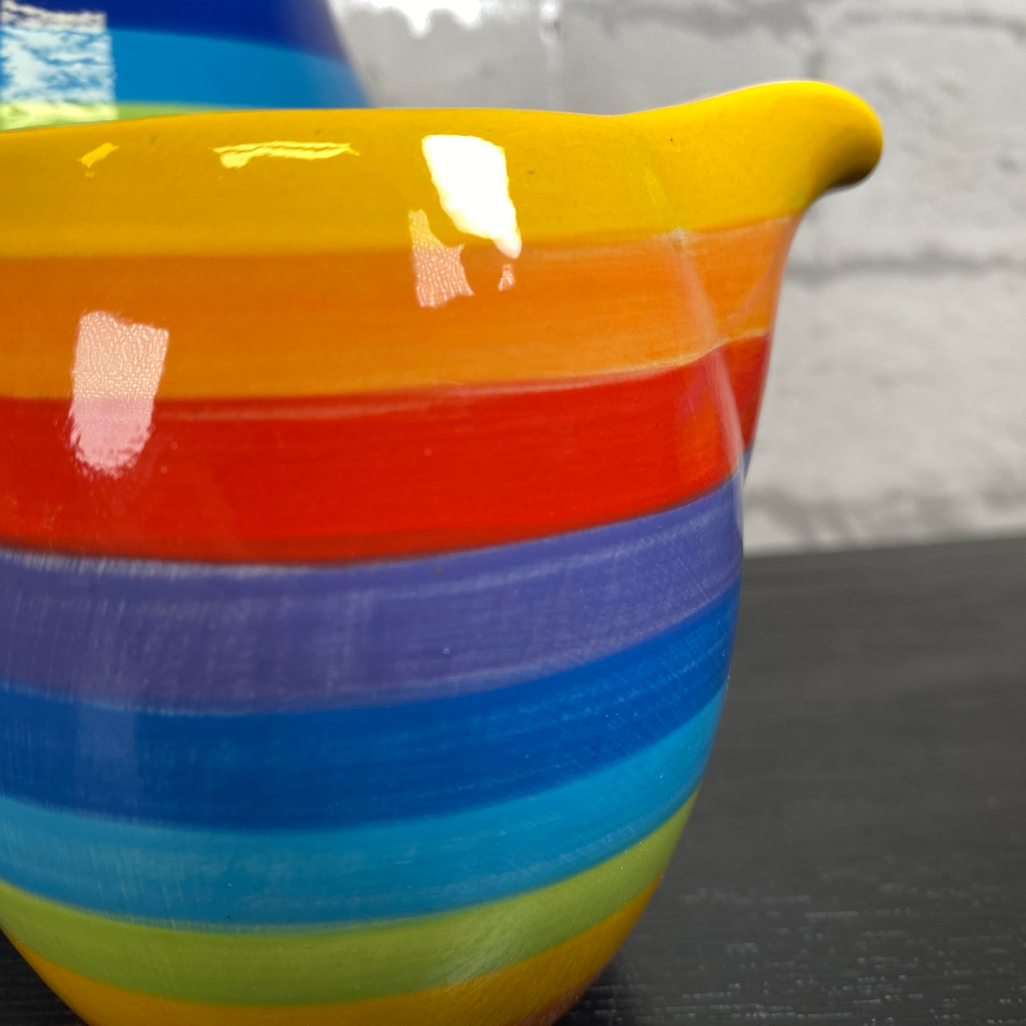 Handpainted Rainbow Ceramic Small Milk Jug
