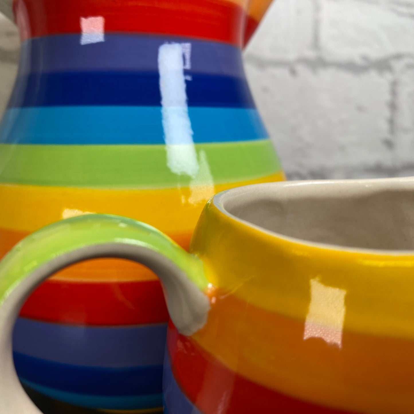 Handpainted Rainbow Ceramic Large Jug