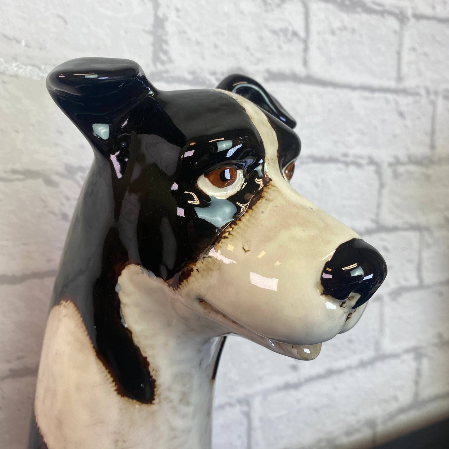 Village Pottery Top Dog Collie Vase