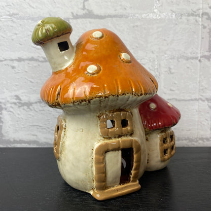 Village Pottery 2 Mushroom House Tealight Holder