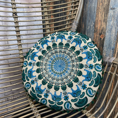 Mandala Round Cushion Turquoise