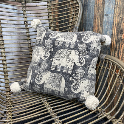 Elephant Pom Pom Cushion