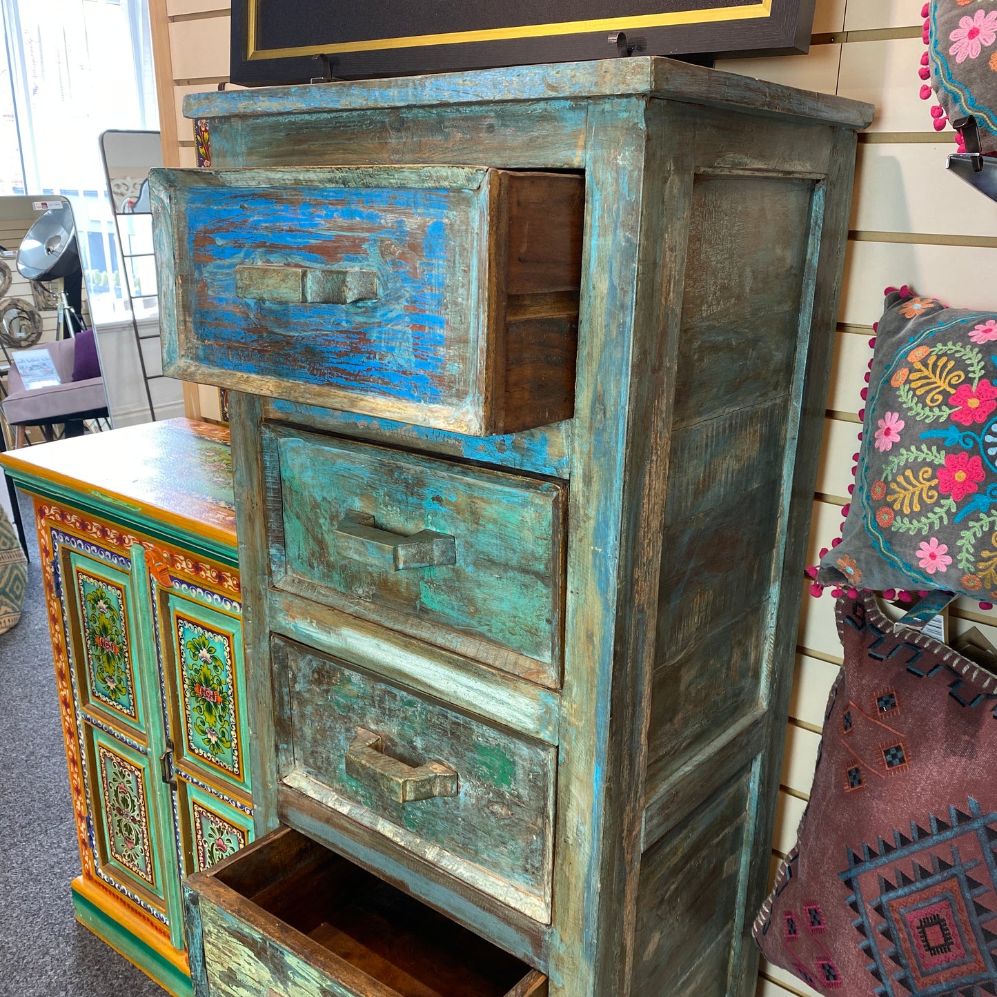 Shahar Distressed Wooden Cabinet