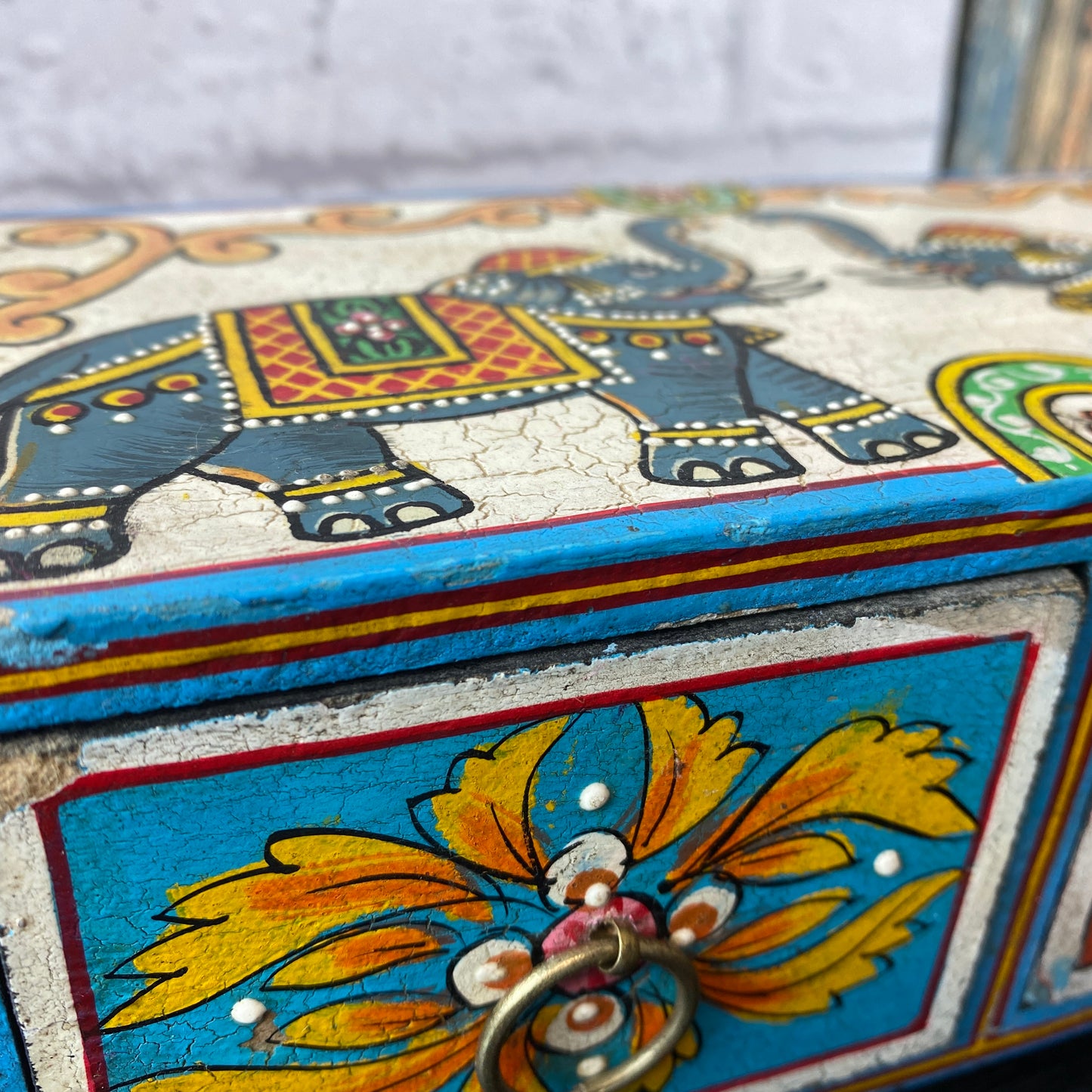 Tusker Handpainted 2 Drawer Box