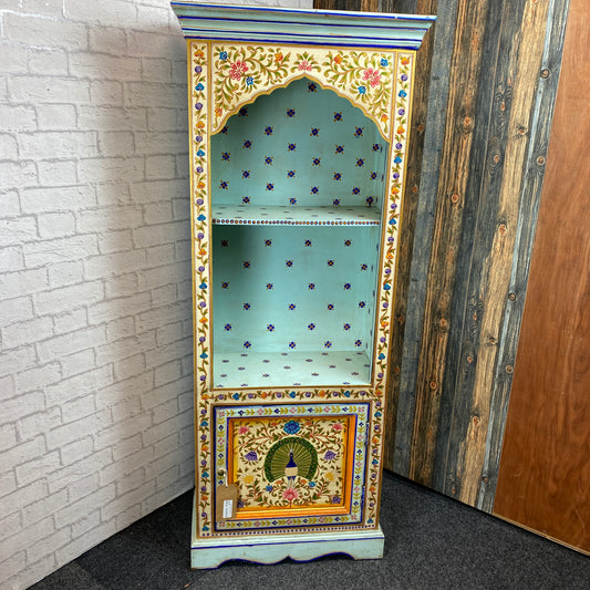 Rah Handpainted Tall Peacock Cabinet