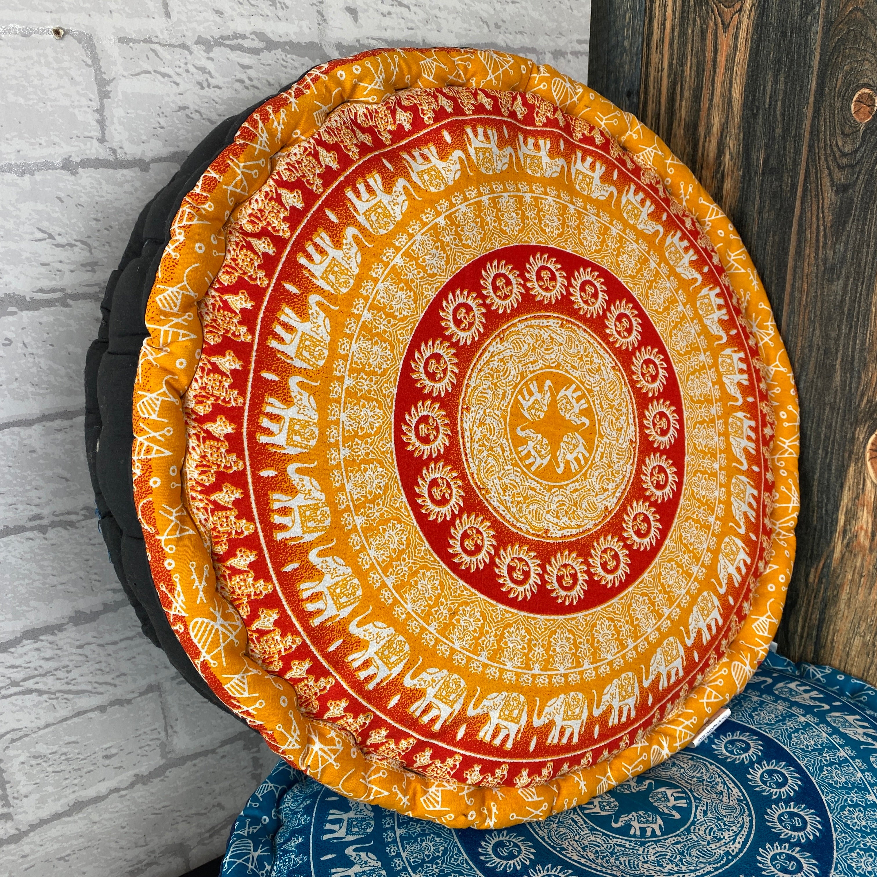 Round orange outlet pillow