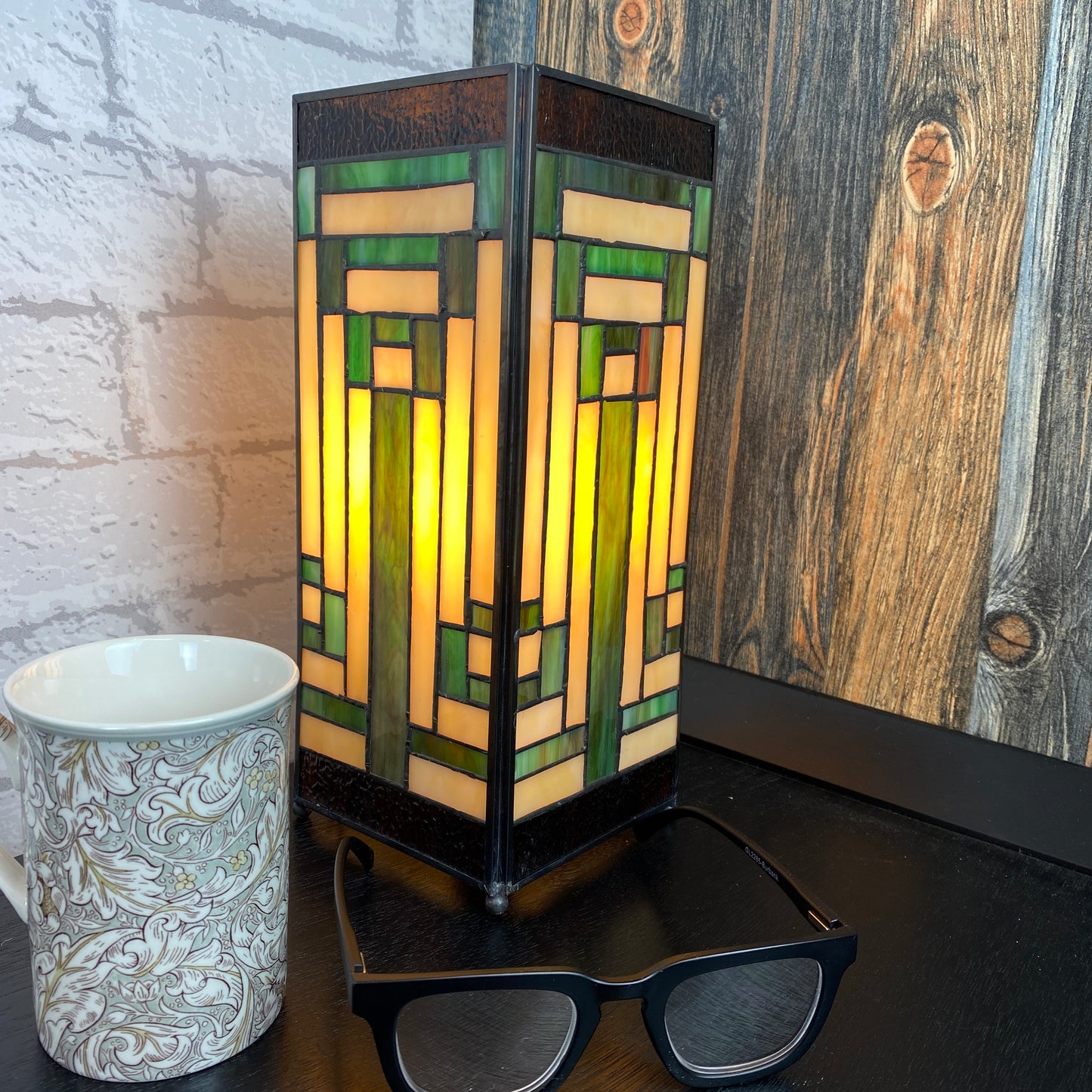 Deco Square Small Tiffany LED Tablelamp