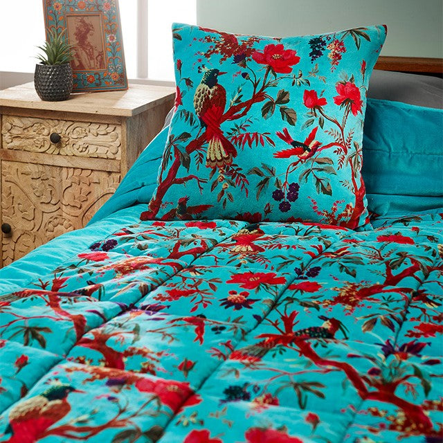 Paradise Quilted Bedspread Blue