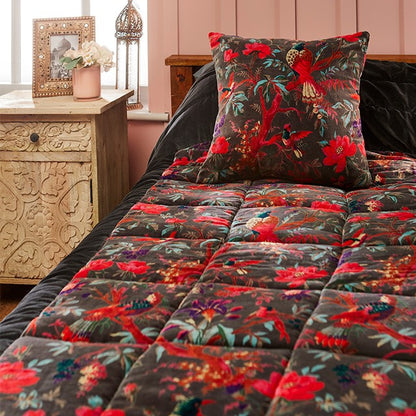 Paradise Quilted Bedspread Slate Grey