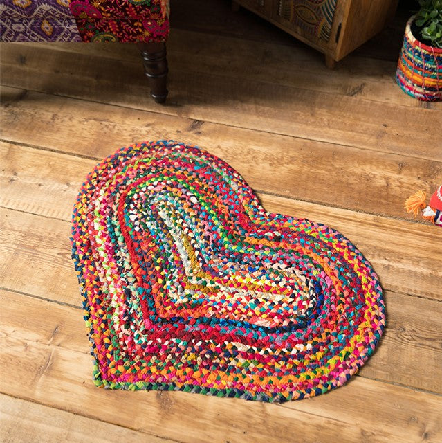 Recycled Cotton Heart Rug 60x90cm