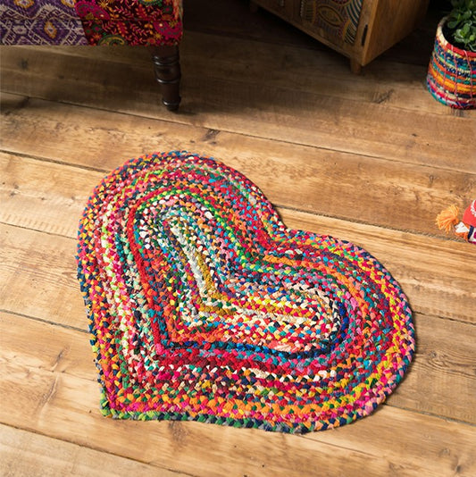 Recycled Cotton Heart Rug 60x90cm