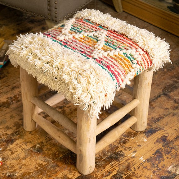 Kalpana Wool Rustic Stool